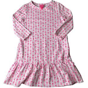 Lilly Pulitzer Girl’s Kim pineapple Dress Pink/White Long Sleeve XL (12-14)